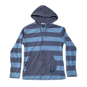 AMBIG Gray Hooded Zip Tee, size L
